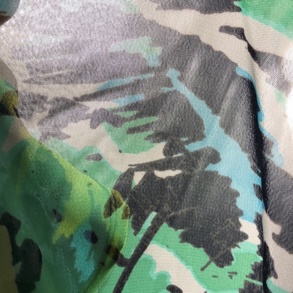 Lane Bryant Sheer Floral Print String Tie, Tier Ruffled Collar Blouse Size 18/20 - Picture 9 of 13